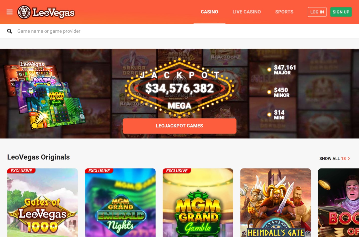 LeoVegas kaszinó